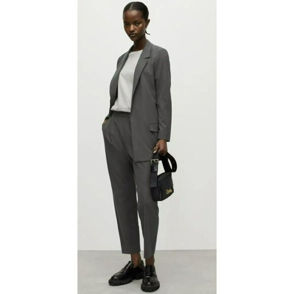 All Saints Black Smoke Aleida Open Long Length Blazer Jacket Size 4 NEW - Picture 3 of 11